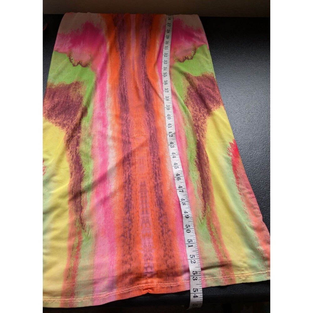 AFRM Serenity Mesh Midi Dress High Neck Psychedelic Size Medium - Picture 6 of 14